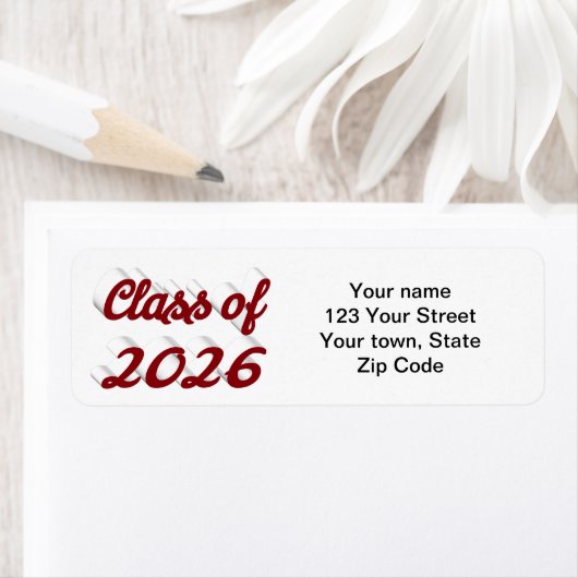 Class of 2026 burgundy script graduation ラベル (インサイチュ)