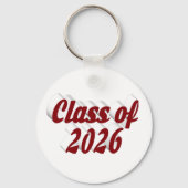 Class of 2026 burgundy text  graduation  キーホルダー (正面)