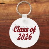 Class of 2026 burgundy text  graduation  キーホルダー (正面)