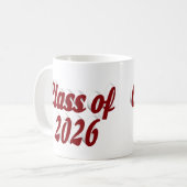 Class of 2026 burgundy text graduation コーヒーマグカップ (正面左)