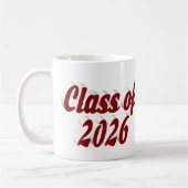 Class of 2026 burgundy text graduation コーヒーマグカップ (左)