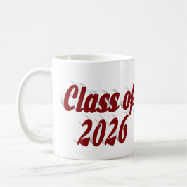 Class of 2026 burgundy text graduation コーヒーマグカップ