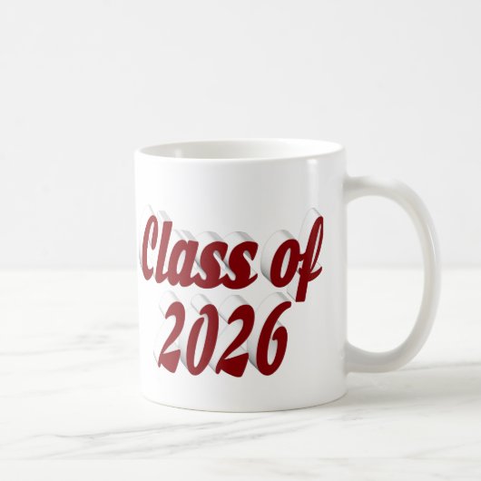 Class of 2026 burgundy text graduation コーヒーマグカップ (右)