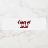 Class of 2026 burgundy text graduation ペットボトルラベル (シングルラベル)
