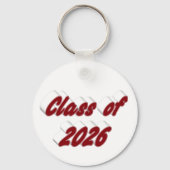 Class of 2026 burgundy typography  graduation   キーホルダー (正面)
