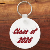 Class of 2026 burgundy typography  graduation   キーホルダー (正面)