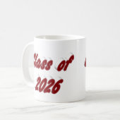 Class of 2026 burgundy typography graduation コーヒーマグカップ (正面左)