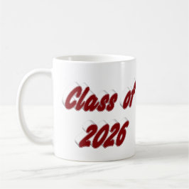 Class of 2026 burgundy typography graduation コーヒーマグカップ