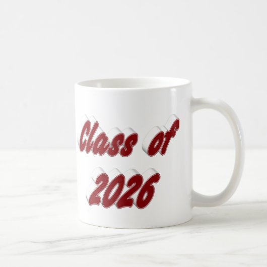 Class of 2026 burgundy typography graduation コーヒーマグカップ (右)