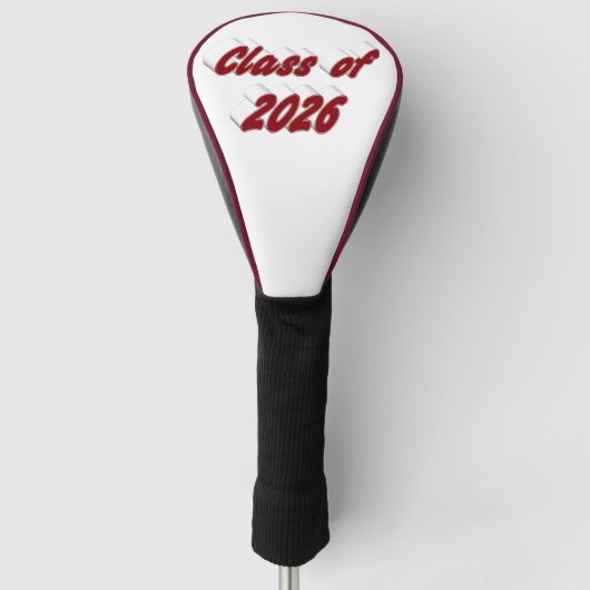 Class of 2026 burgundy typography  graduation  ゴルフヘッドカバー (正面)