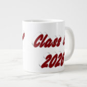 Class of 2026 burgundy typography graduation ジャンボコーヒーマグカップ (正面右)