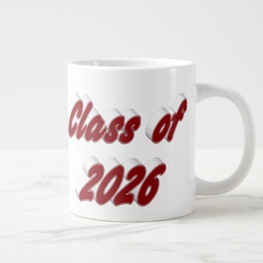 Class of 2026 burgundy typography graduation ジャンボコーヒーマグカップ (右)