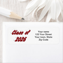 Class of 2026 burgundy typography  graduation ラベル
