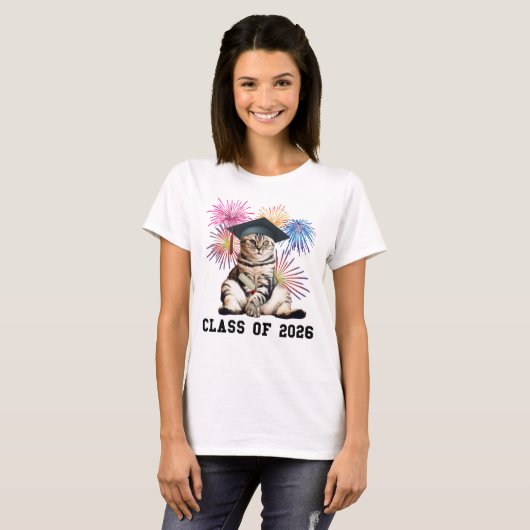 Class Of 2026 Cat Lover Tシャツ (正面フル)
