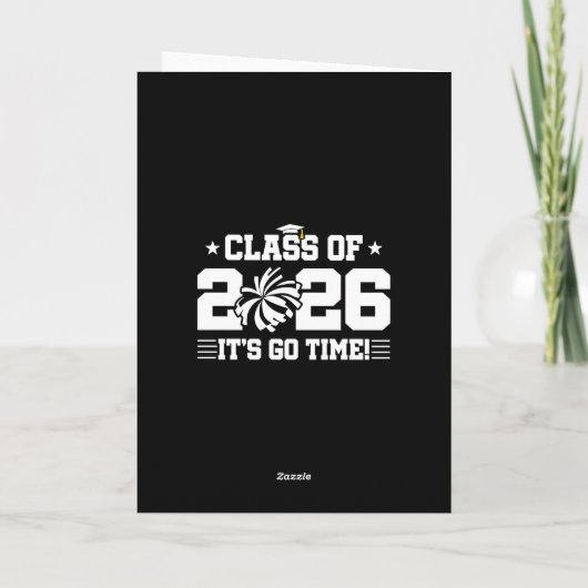 Class of 2026 Cheer Graduation It’s Go Time Quote カード (裏面)