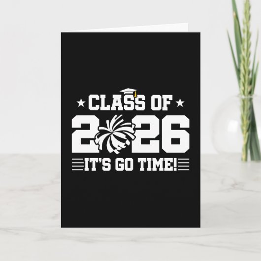 Class of 2026 Cheer Graduation It’s Go Time Quote カード (正面)