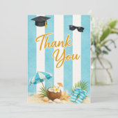Class of 2026 Coastal Beach Grad Thank You Card サンキューカード (スタンド正面)