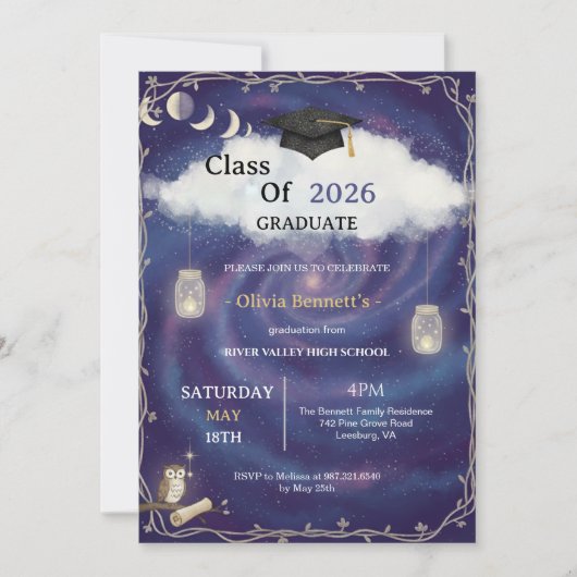 Class of 2026 Die Cut Graduation Invitation Custom 招待状 (正面)