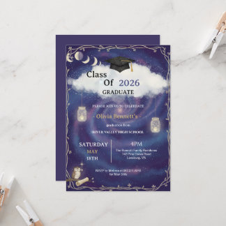 Class of 2026 Die Cut Graduation Invitation Custom 招待状