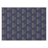 Class of 2026 Elegant Blue Gold Script  テーブルクロス (正面(横))