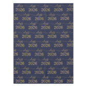 Class of 2026 Elegant Blue Gold Script  テーブルクロス (正面)