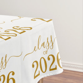 Class of 2026 Elegant Gold Script  テーブルクロス