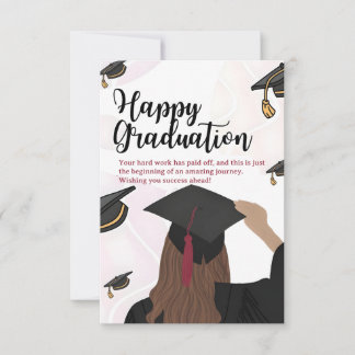 Class of 2026 Female Graduate Congratulations Card 招待状