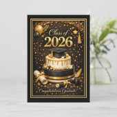 Class of 2026 Gold and Black Graduation Card シーズンカード (スタンド正面)