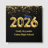 Class of 2026 Gold Balloons With Blue Cap ゲストブック (正面)