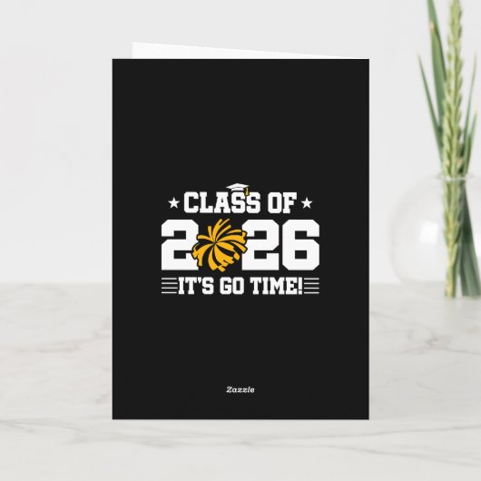 Class of 2026 Gold Cheer Graduation It’s Go Time カード (裏面)