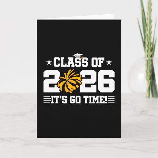 Class of 2026 Gold Cheer Graduation It’s Go Time カード (正面)