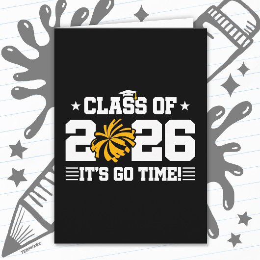 Class of 2026 Gold Cheer Graduation It’s Go Time カード