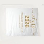 Class of 2026 Gold Script Graduation Backdrop Prop タペストリー (正面(横))