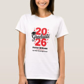 Class of 2026 Grad Cap | Graduate Red Tシャツ (正面)