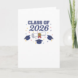Class of 2026 Grad Caps and Diploma Card Blank カード