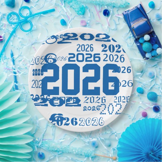 Class Of 2026 Grad Pattern Graduation Year ペーパープレート (パーティー)