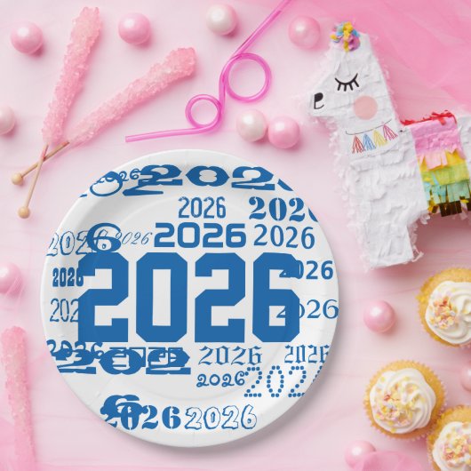 Class Of 2026 Grad Pattern Graduation Year ペーパープレート (パーティー)