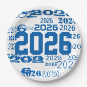 Class Of 2026 Grad Pattern Graduation Year ペーパープレート (正面)