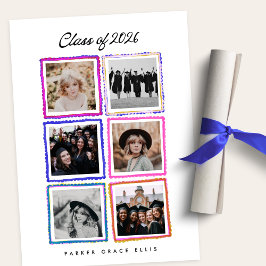 Class of 2026 Graduate 6 Photo Collage High School 案内状