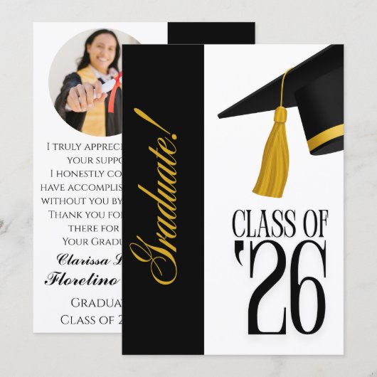 Class of 2026 Graduate Announcement 招待状 (正面/裏面)