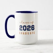 Class of 2026 Graduate Minimalist Bold Modern マグカップ (左)
