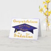 Class of 2026 Graduate Navy Blue Gold カード (黄色い花)