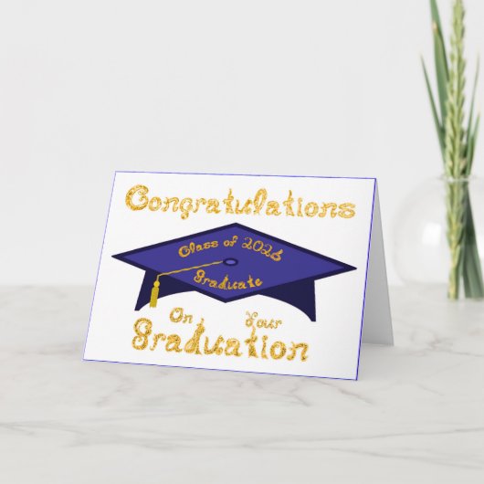 Class of 2026 Graduate Navy Blue Gold カード (正面)
