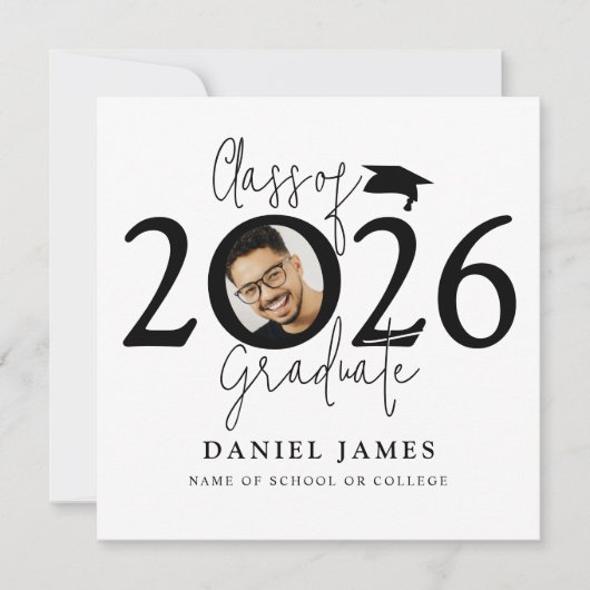 Class Of 2026 Graduate | Photo Graduation 案内状 (正面)