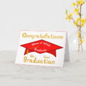 Class of 2026 Graduate Red White Gold カード (黄色い花)