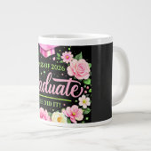 Class of 2026 Graduate She Did It Pink Floral mug ジャンボコーヒーマグカップ (正面右)