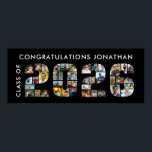 Class of 2026 Graduation 41 Photo Collage Black ポスター<br><div class="desc">Congratulate and celebrate your Class of 2026 graduate with this modern black poster sign with 41 photos in the shape of the numbers 2026. Personalize the text at the top of the poster; the sample shows "Congratulations Name." OPTIONS: The sample is shown in a 60x24" size on Value Paper (Matte);...</div>
