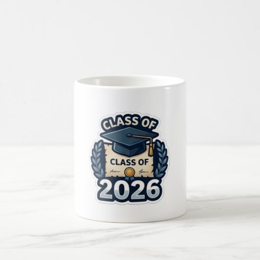 Class of 2026 Graduation Badge - Modern Pixel Art  コーヒーマグカップ (中央)