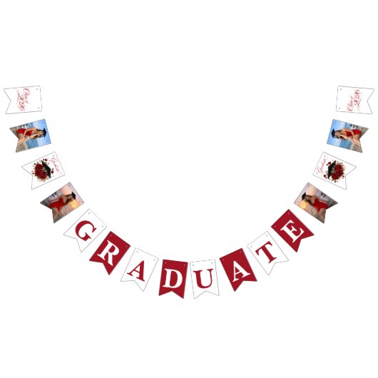 Class of 2026 Graduation Banner in Red and White  バンティングフラッグ (全)