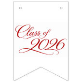Class of 2026 Graduation Banner in Red and White  バンティングフラッグ (第1の旗)